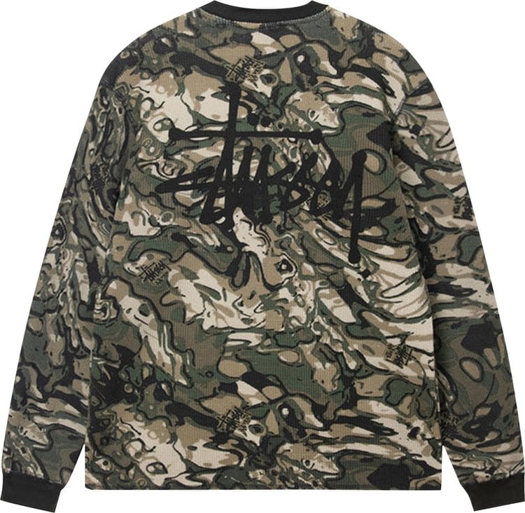 Stussy Basic Stock Long-Sleeve Thermal 'Veil Camo', multicolor