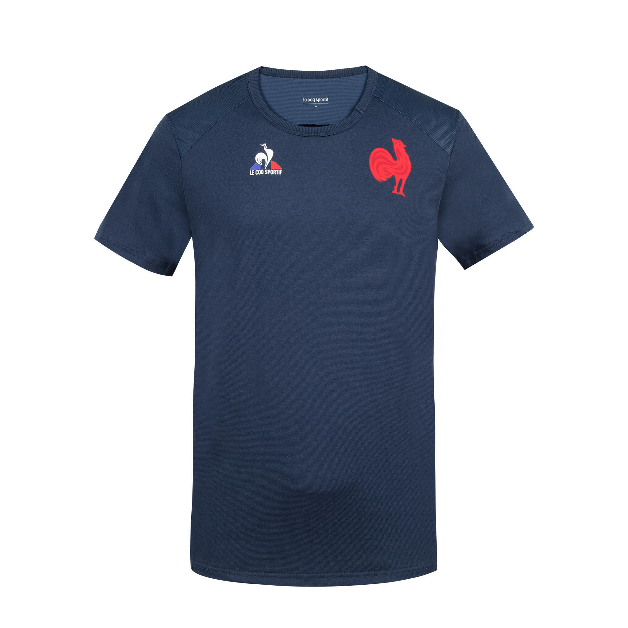 Children's short sleeve rugby jersey - Perf Tee FFR Kids 21/22 navy blue LE COQ SPORTIF