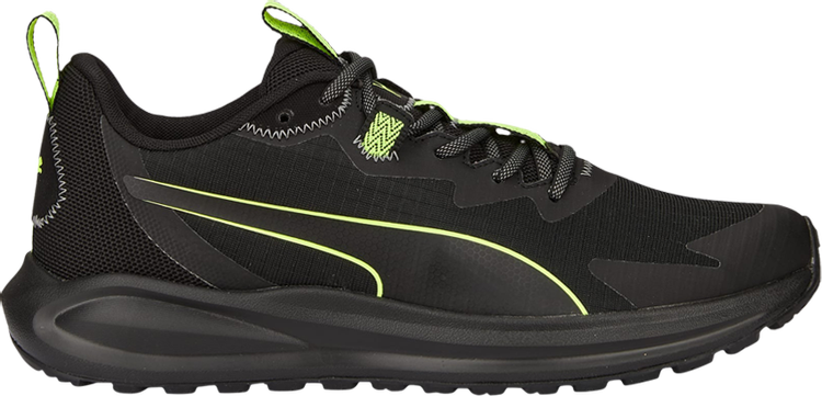 حذاء رياضي Puma Twitch Runner Trail Black Lime Squeeze باللون الأسود