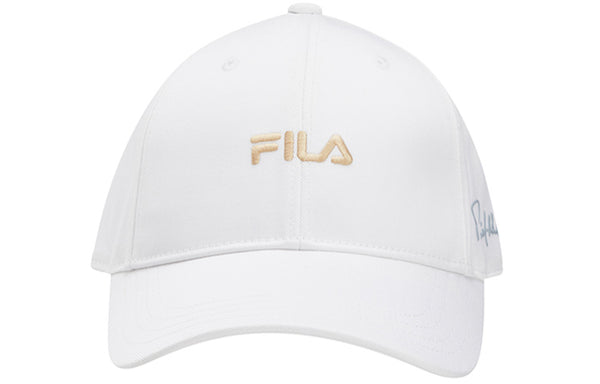 قبعة بيسبول بيضاء كاجوال بشعار FILA للرجال، باللون الأبيض