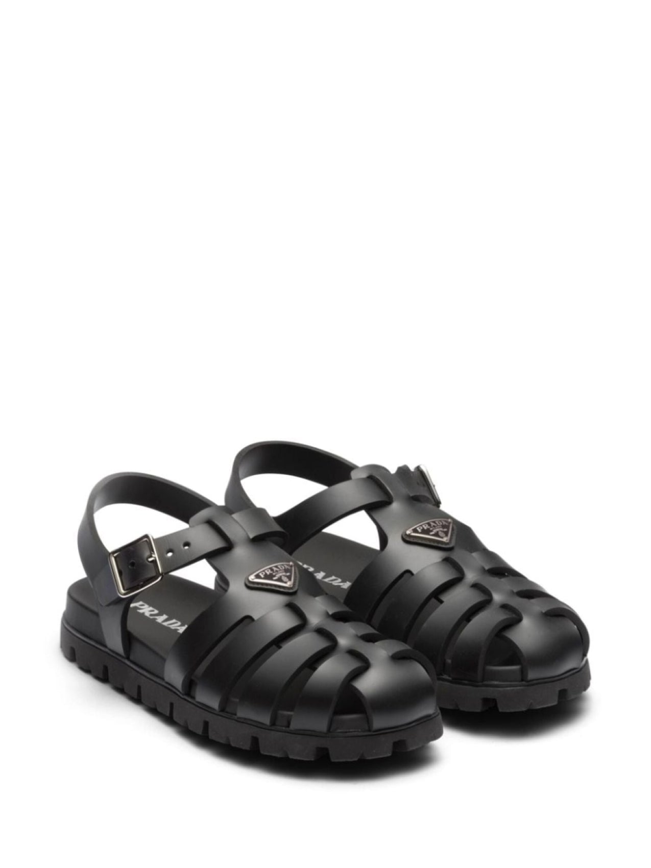 Prada Logo Sandals Black