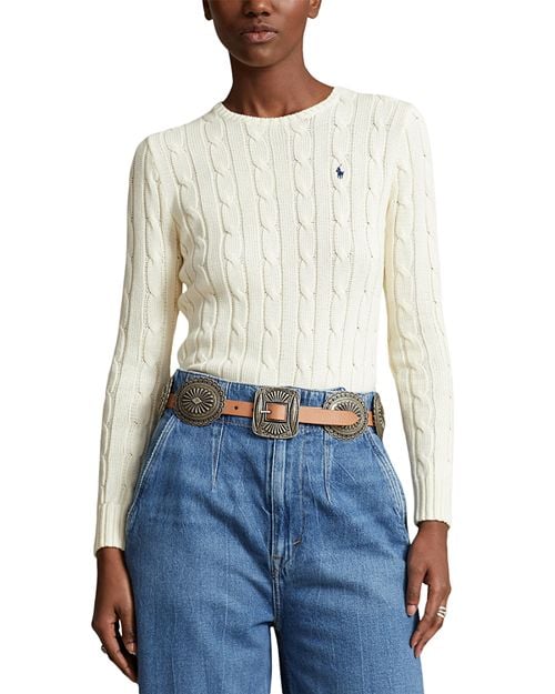 Ralph Lauren Cotton Knit Sweater, Ivory/Cream