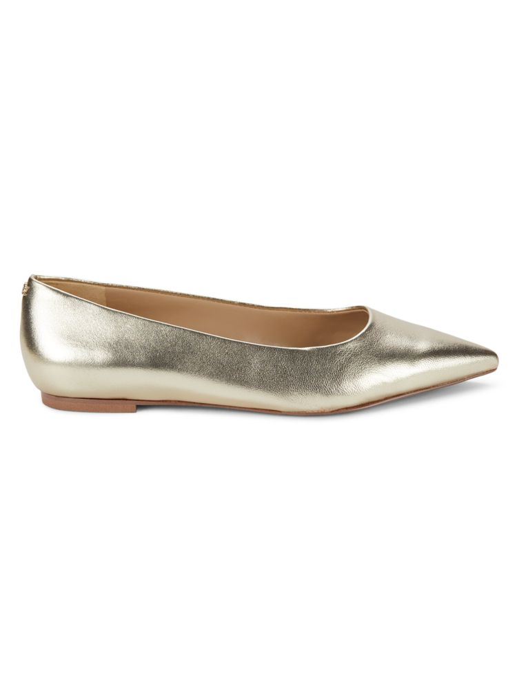 Sam Edelman Wanda Metallic Leather Flats in Gold