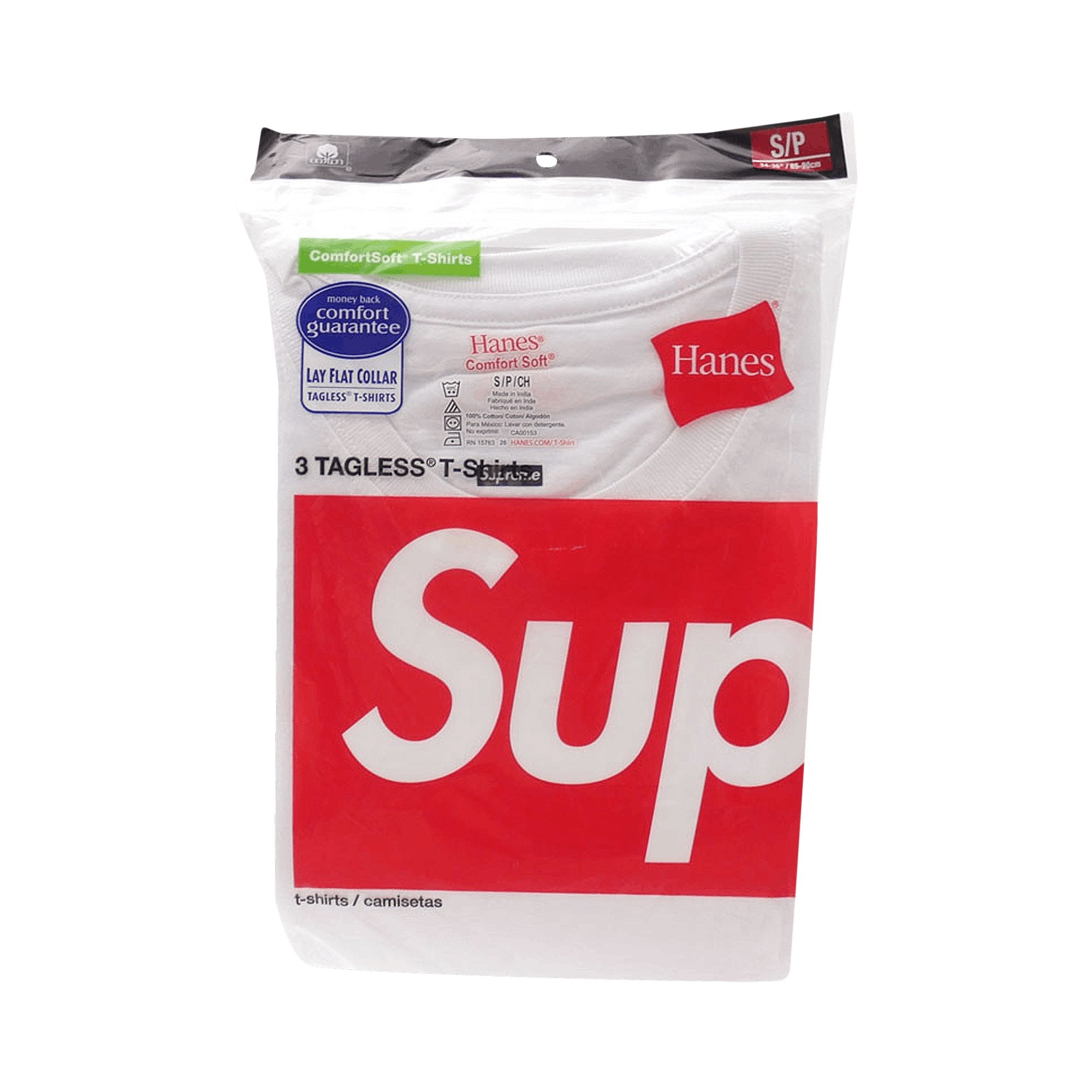 تي شيرتات بدون علامة من Supreme x Hanes (3 قطع)، باللون الأبيض