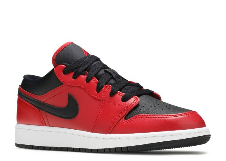 حذاء رياضي AIR JORDAN 1 LOW GS 'REVERSE BRED'، باللون الأحمر