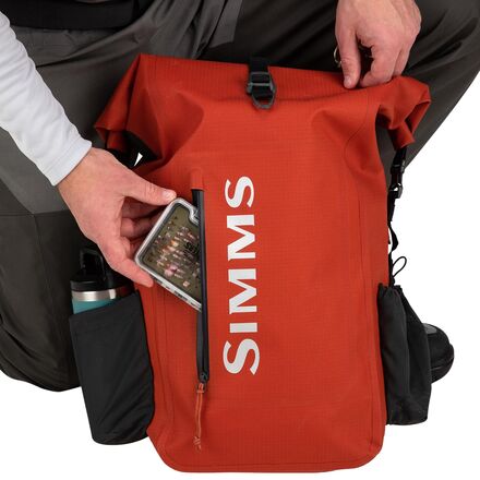 Simms Dry Creek Flip Top Backpack in Simms Orange