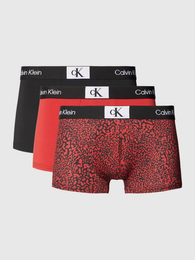 Briefs with elastic waistband, pack of 3 Calvin Klein Underwear, dark red