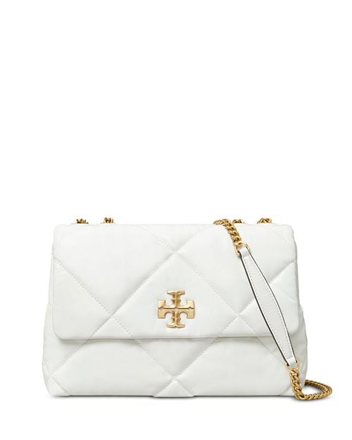 Kira Diamond Tory Burch Quilted Leather Convertible Bag, White