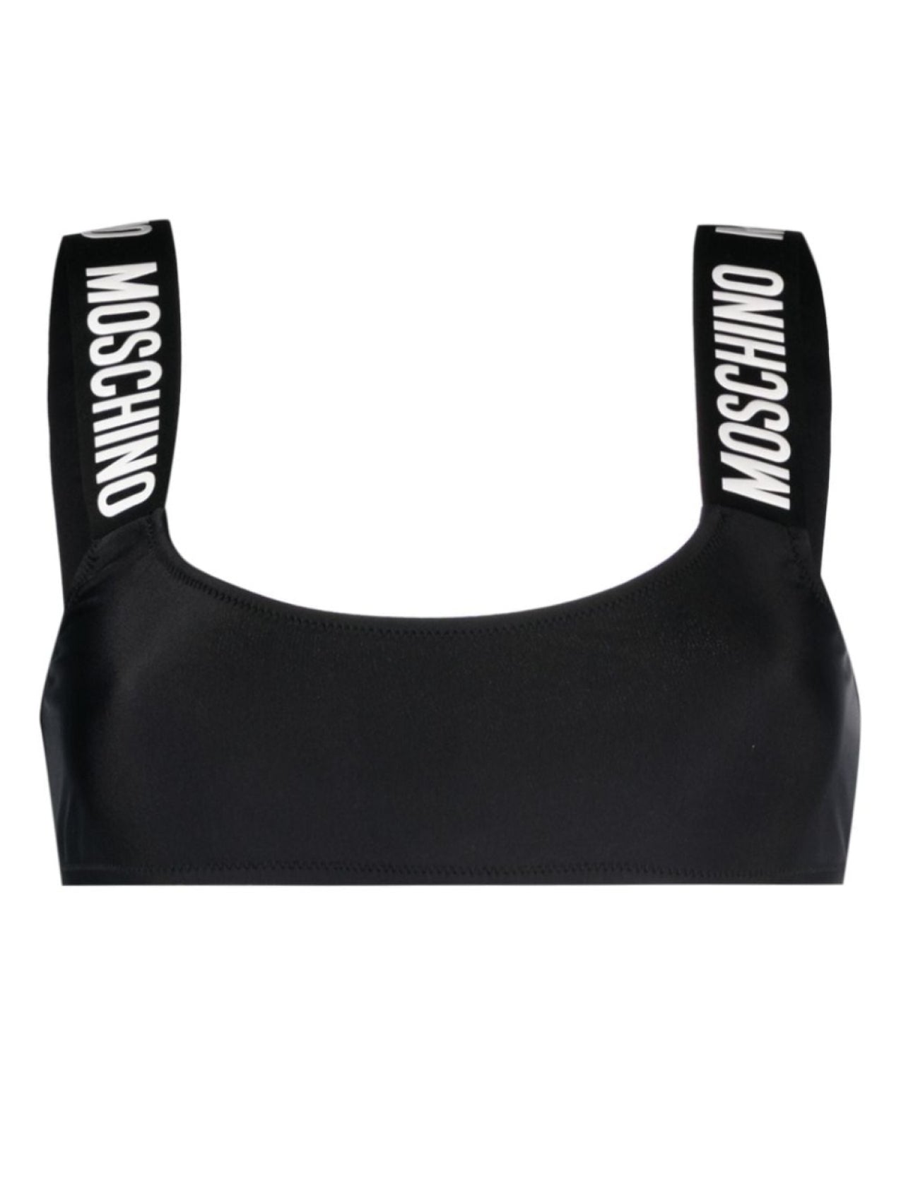 Moschino bikini top with logo, black