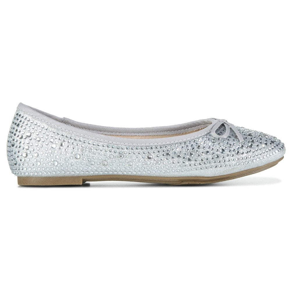 Britney women's ballet flats with rhinestones Jellypop, silver