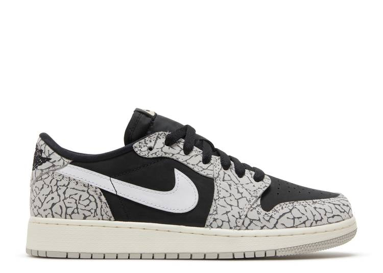 حذاء رياضي AIR JORDAN 1 RETRO LOW OG GS 'BLACK CEMENT'، أسود