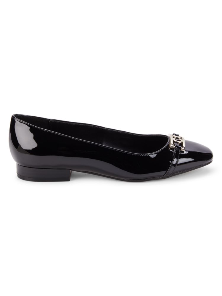 Chersh Ballet Flats with Calvin Klein Logo, Black