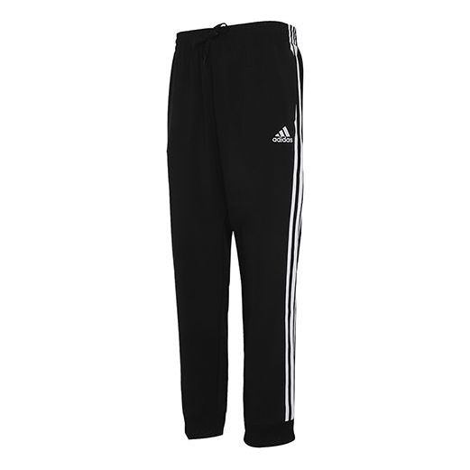 adidas Casual Sports Side Stripe Bundle Feet Long Pants Black