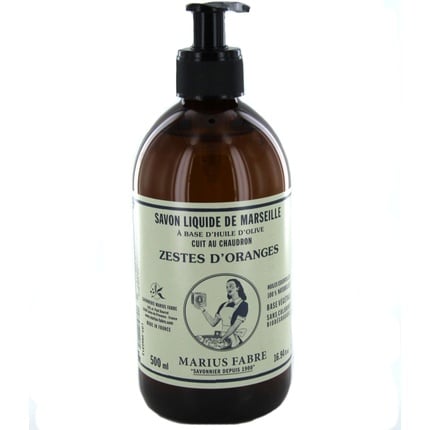 Liquid soap Savon De Marseille with orange zest 500 ml, Marius Fabre