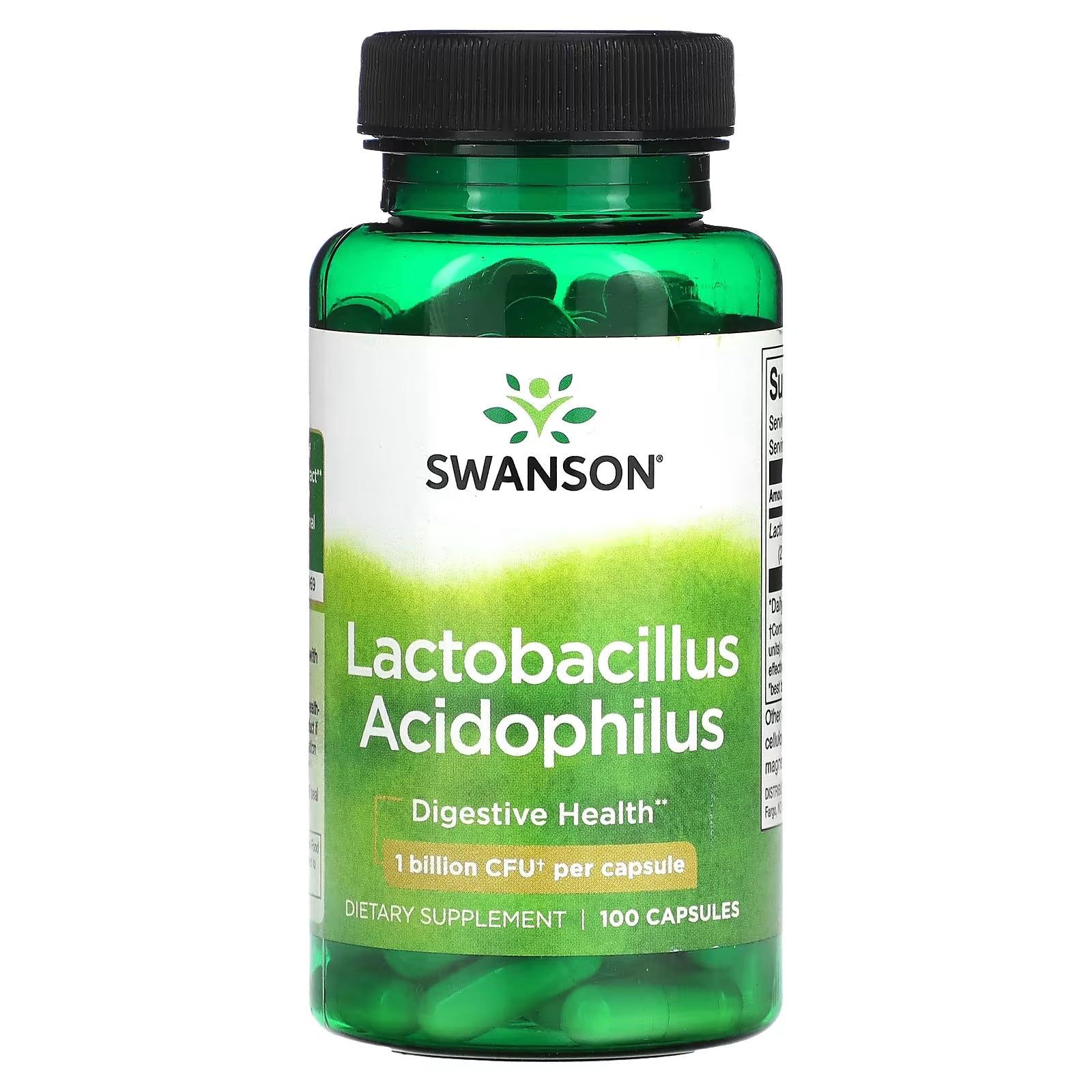 Swanson Lactobacillus Acidophilus Dietary Supplement 1 Billion CFU, 100 Capsules