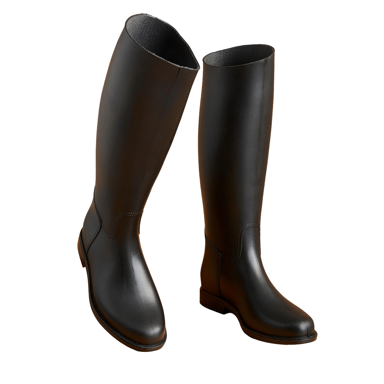 Adult rubber riding boots black SCHOOLING Fouganza