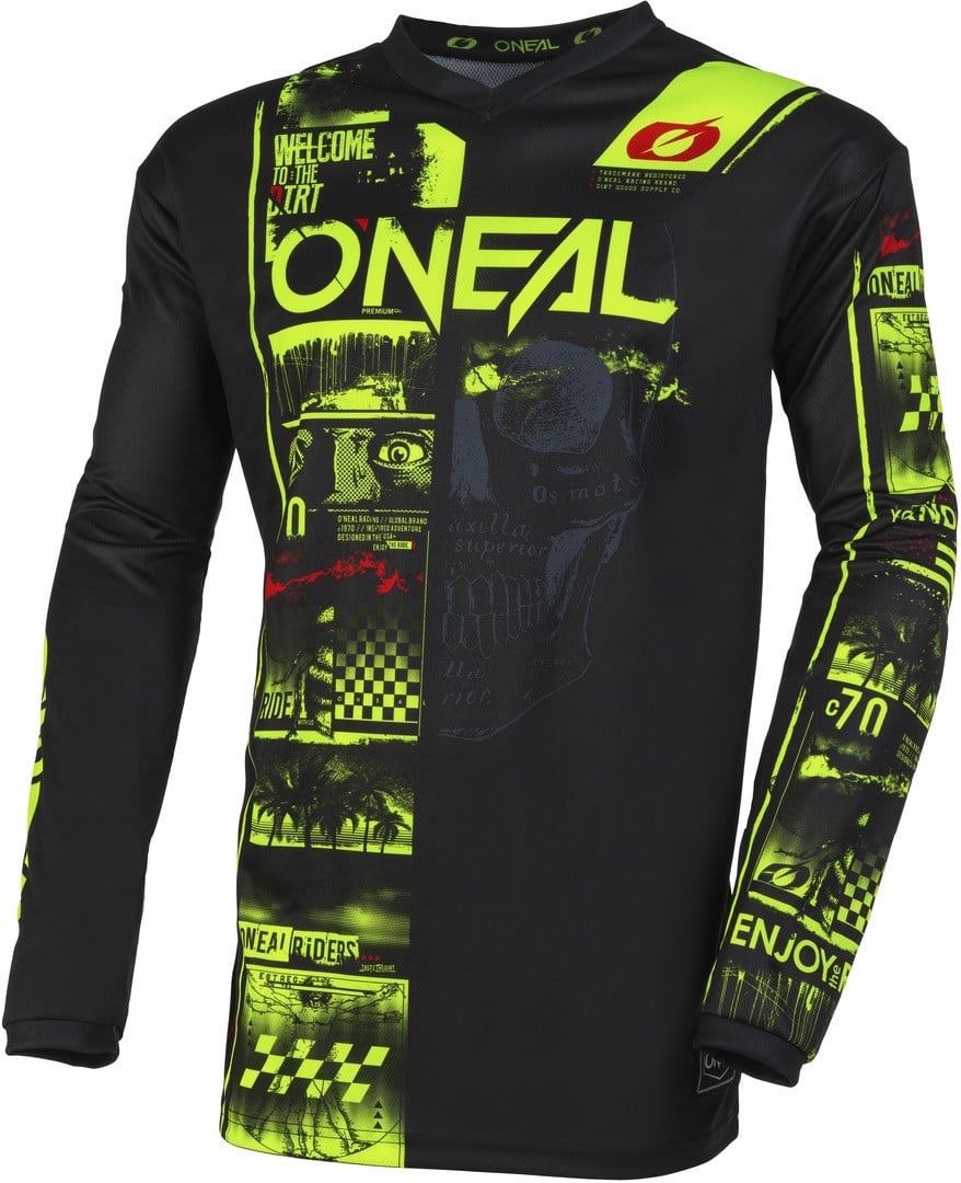 Oneal Element Attack Motocross Jersey, Black/Yellow