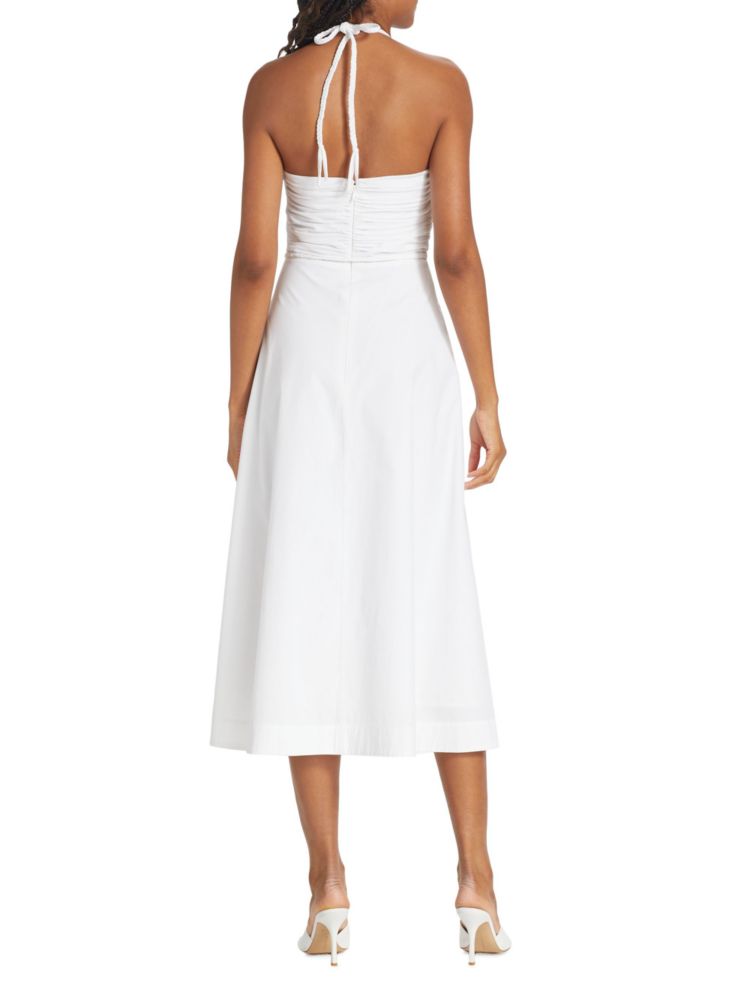 Veronica Beard Tucker Gathered Cami Midi Dress, White