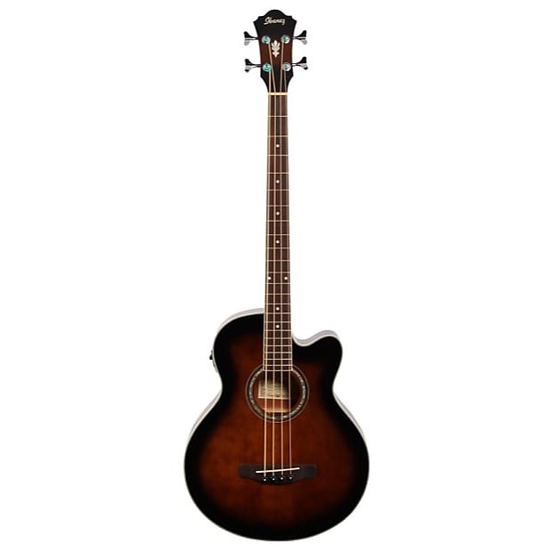 Ibanez AEB10E Acoustic-Electric Bass, Dark Violin Burst AEB10E-DVS