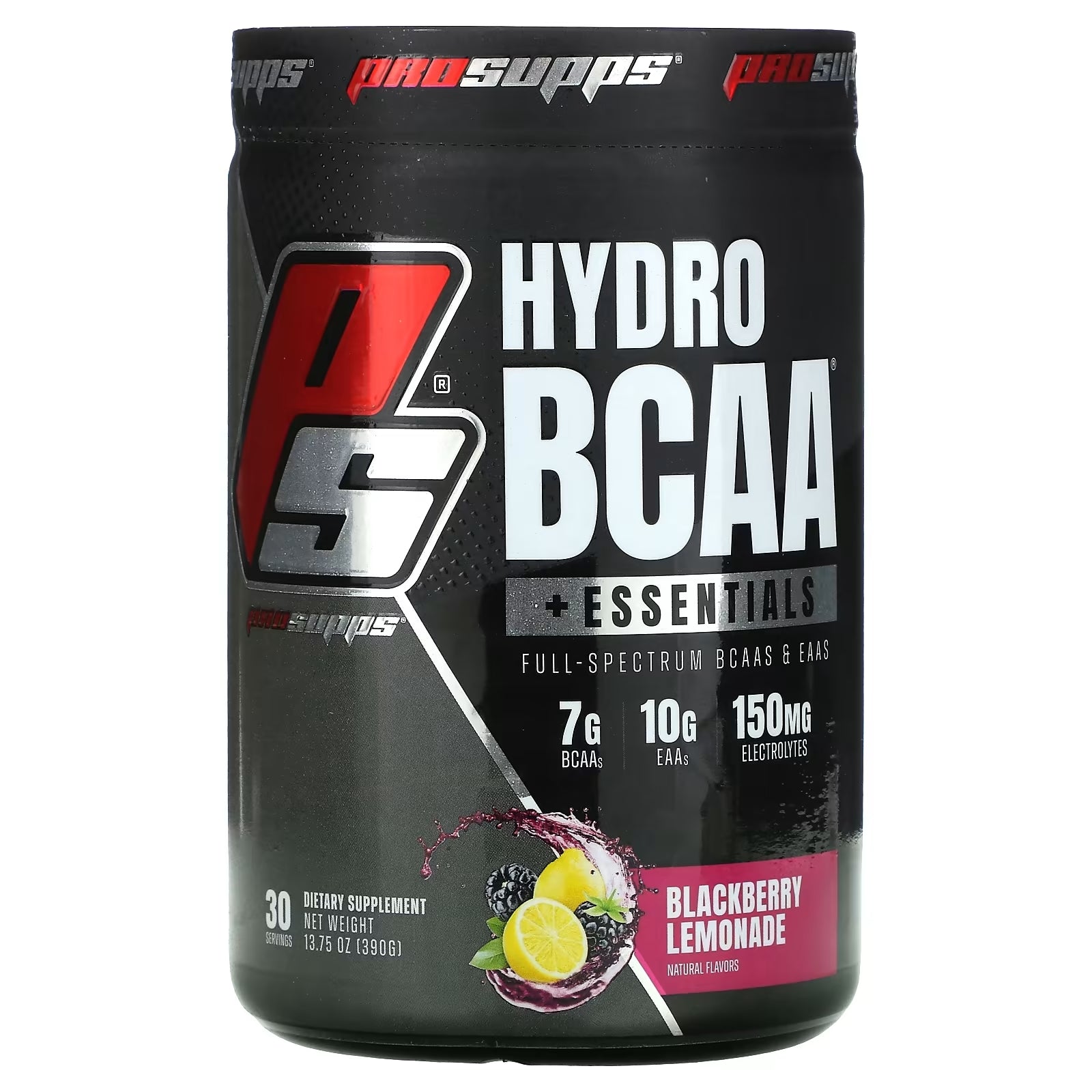 مكمل غذائي ProSupps Hydro BCAA، مغذيات أساسية، ليمونادة التوت الأسود، 390 جم