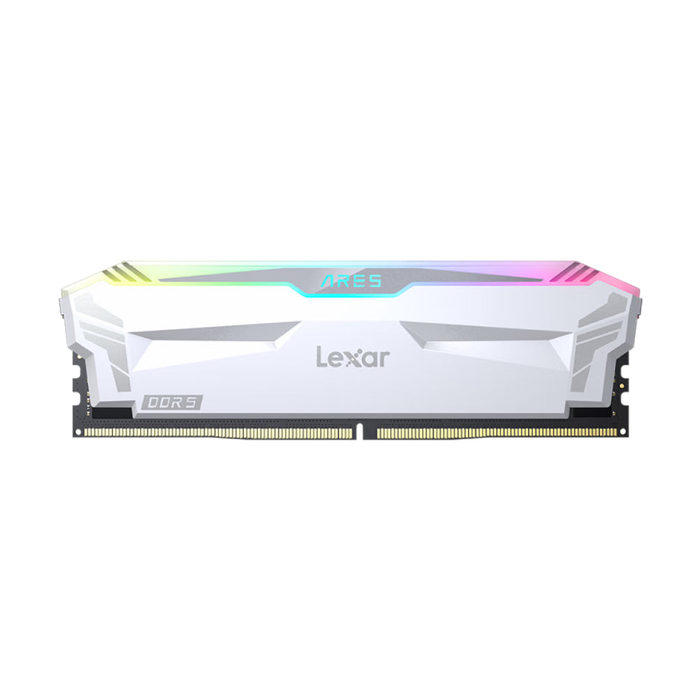 ذاكرة وصول عشوائي Lexar Ares RGB، سعة 32 جيجابايت DDR5 (16 جيجابايت × 2)، 6400 ميجاهرتز، CL32، أبيض