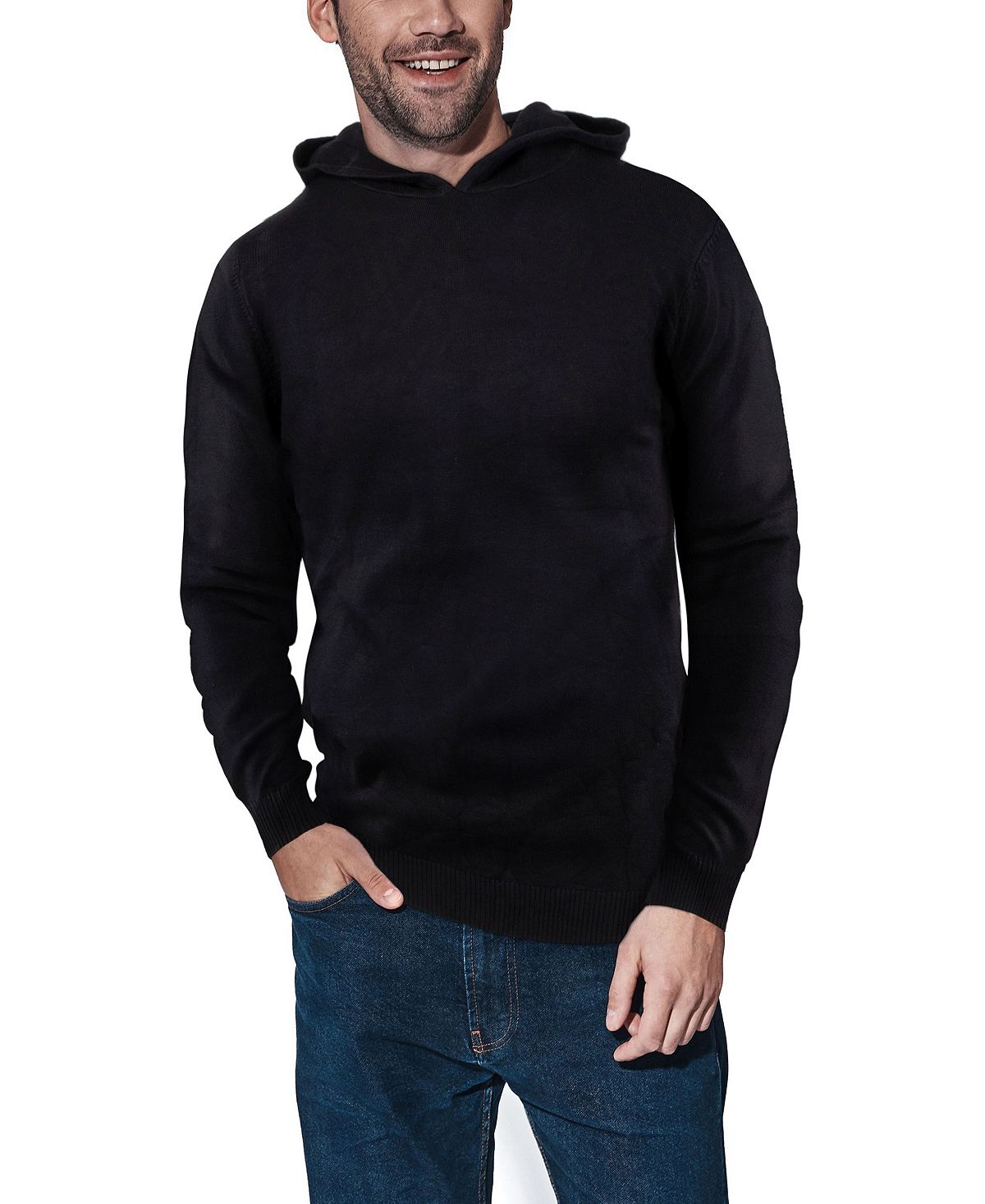 X-Ray Men's Basic Mid-Weight Hooded Sweater, Black