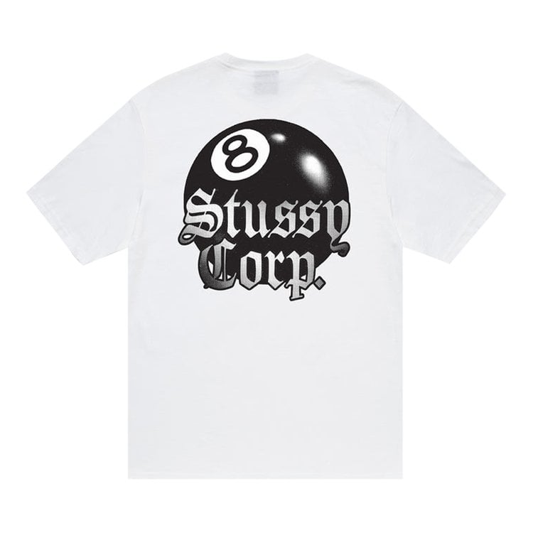 تي شيرت Stussy 8 Ball Corp. Tee 'White'، أبيض