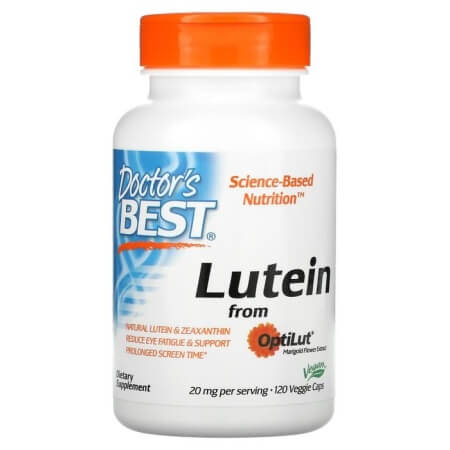 Lutein with OptiLut, Doctor's Best, 20 mg, 120 vegetable capsules