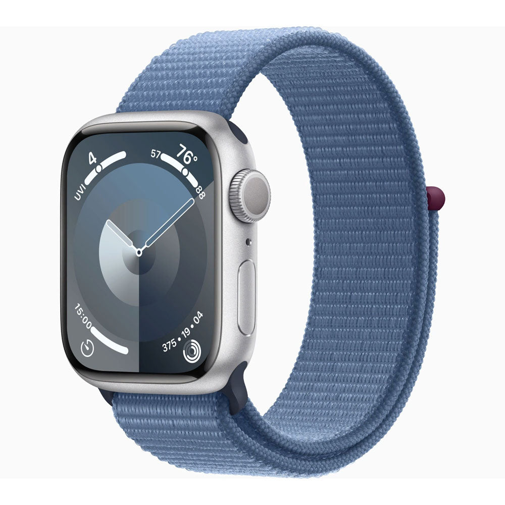 Smartwatch Apple Watch Series 9 (GPS), 41mm, Silver Aluminum Case/Winter Blue Sport Loop - Onesize