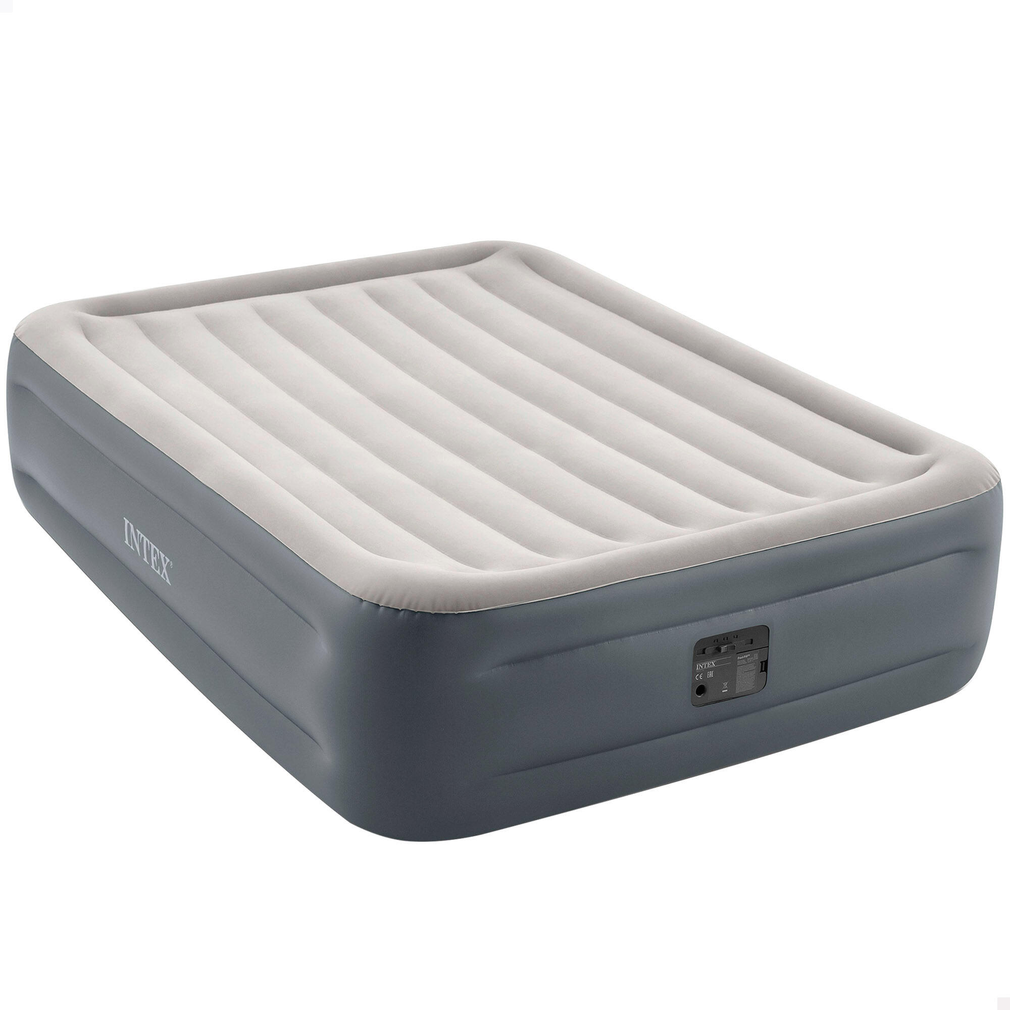 Air mattress Intex Essential Rest double built-in pump 203x152x25cm, gray