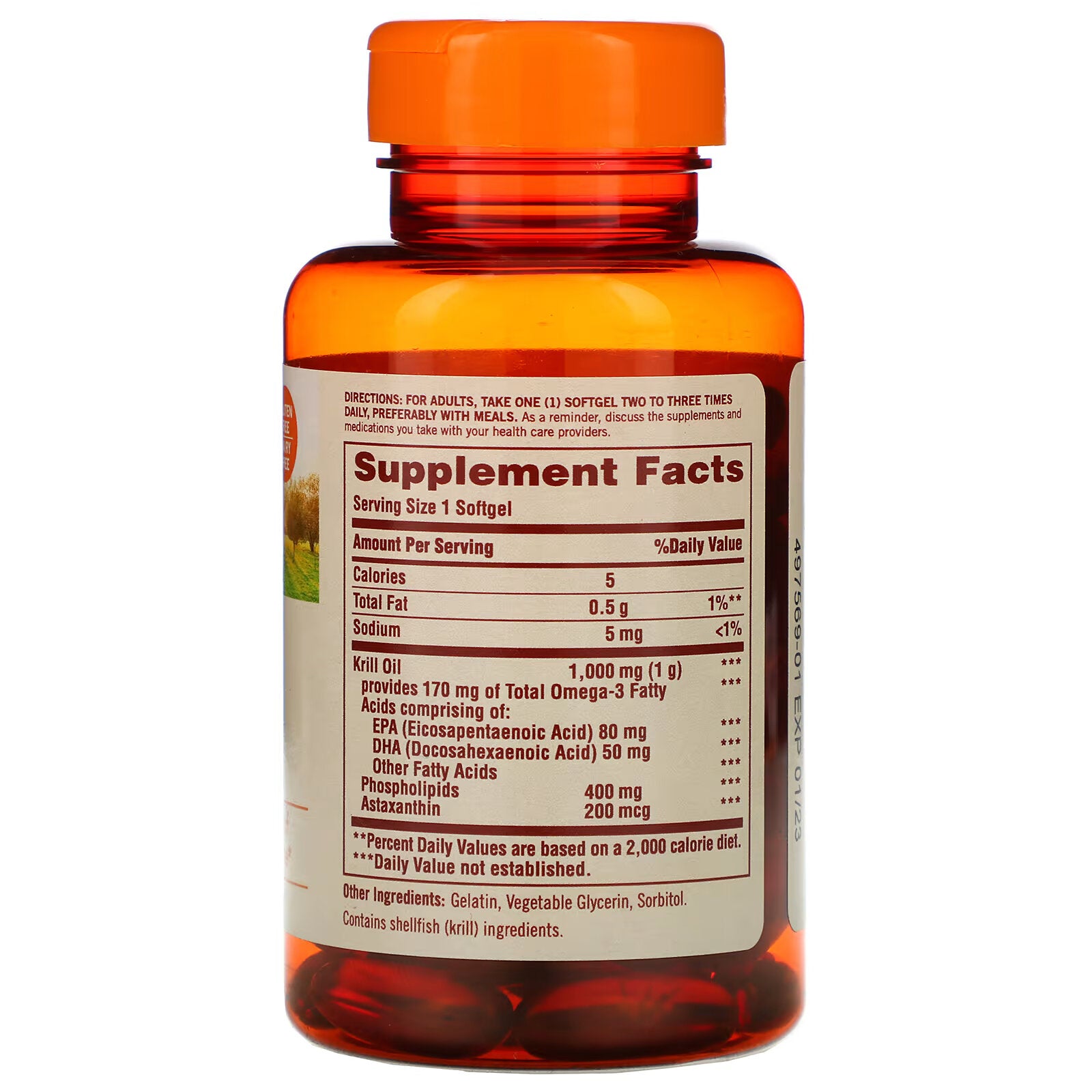 Sundown Naturals, Red Krill Oil, 1000 mg, 60 Softgels