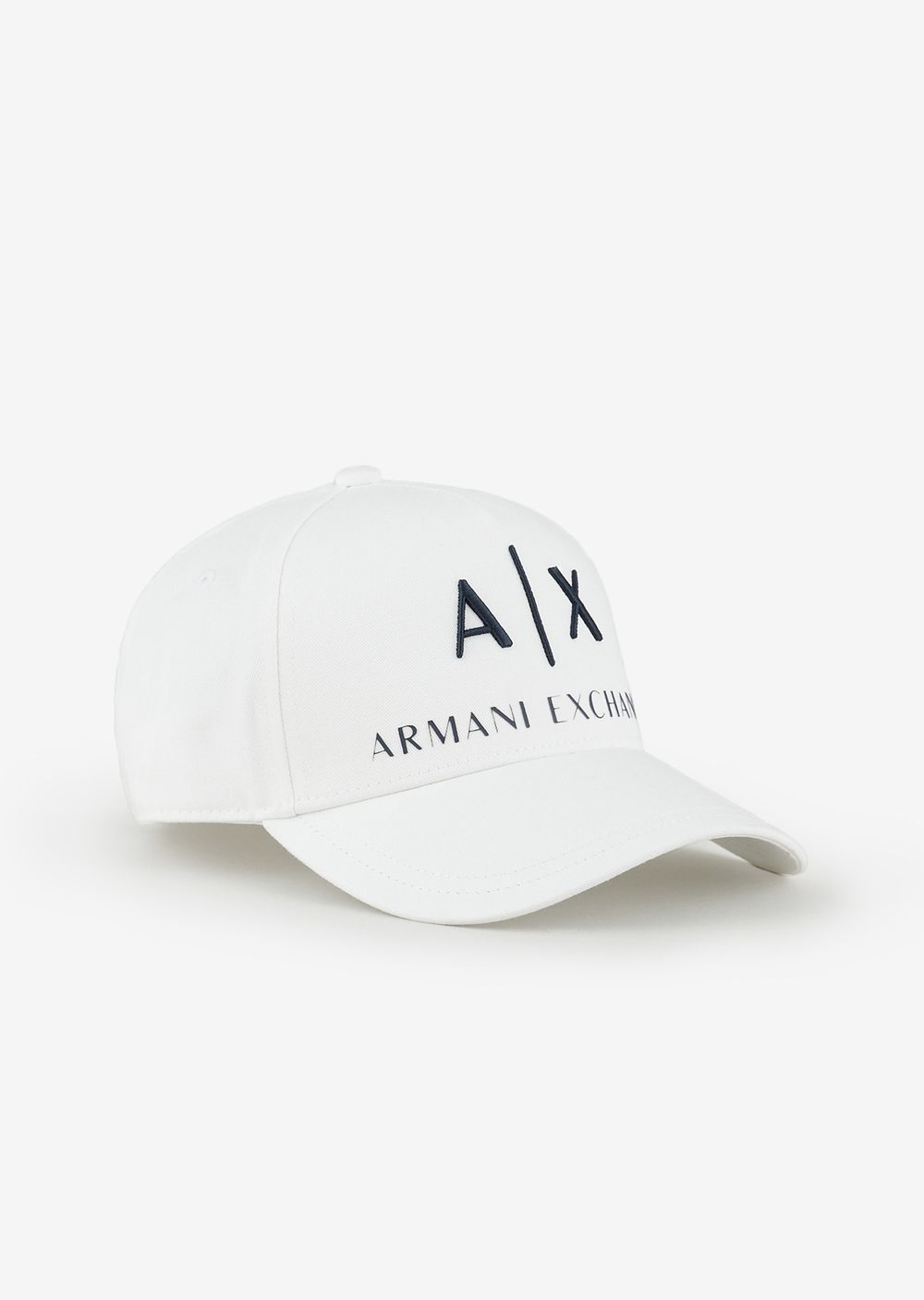 Armani Exchange cotton baseball cap, white