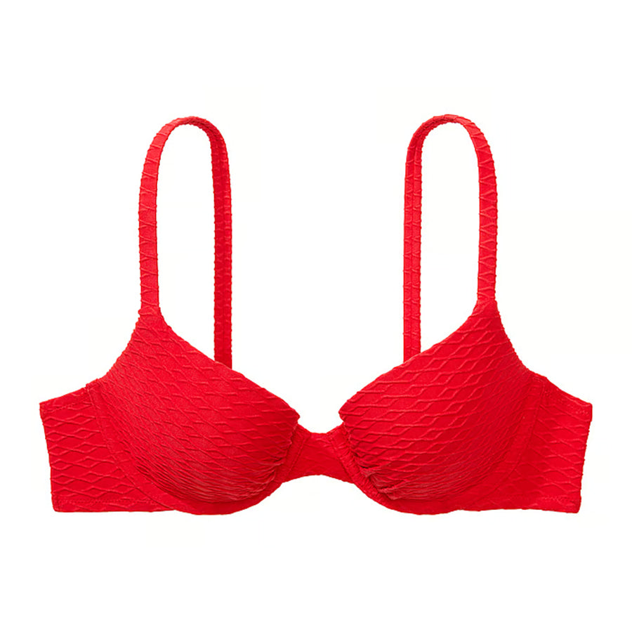 Victoria's Secret Swim Mix & Match Icon Push-Up Fishnet Bikini Top, red