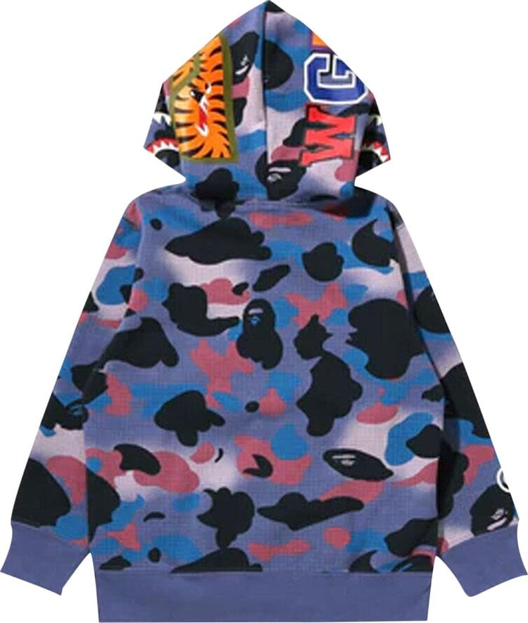 هودي بسحاب كامل من BAPE Grid Camo Shark "أرجواني"، أرجواني