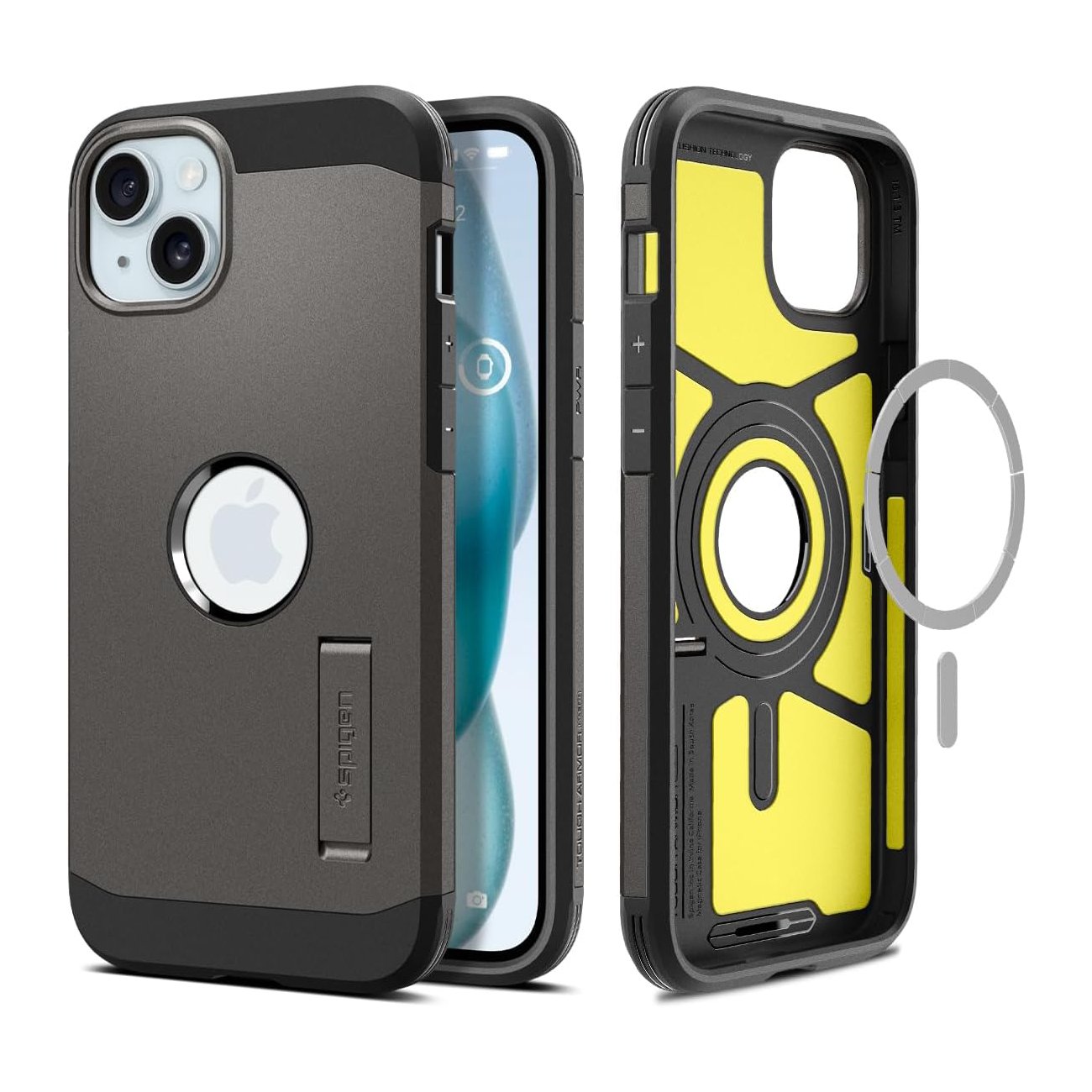 Spigen Tough Armor MagFit Case for iPhone 15, Gunmetal