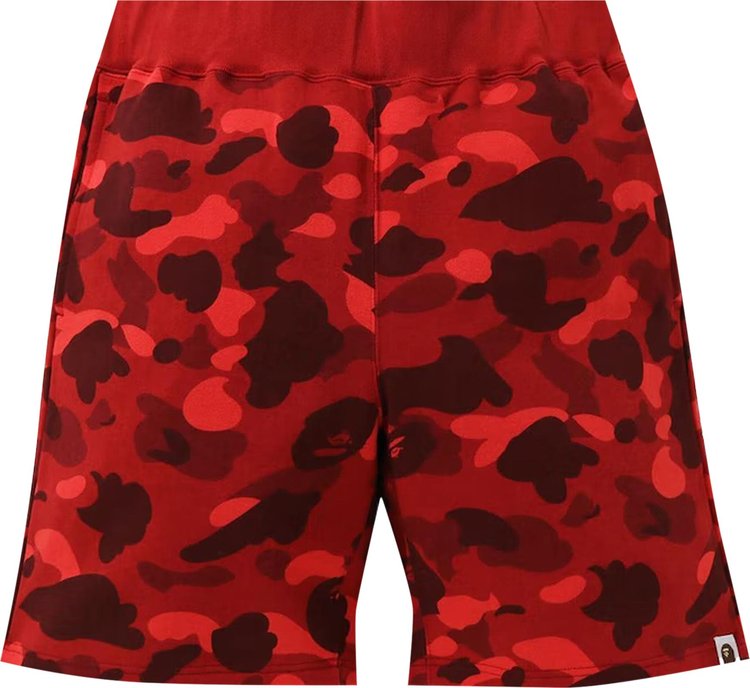 BAPE Color Camo Sweat Shorts 'Red', red