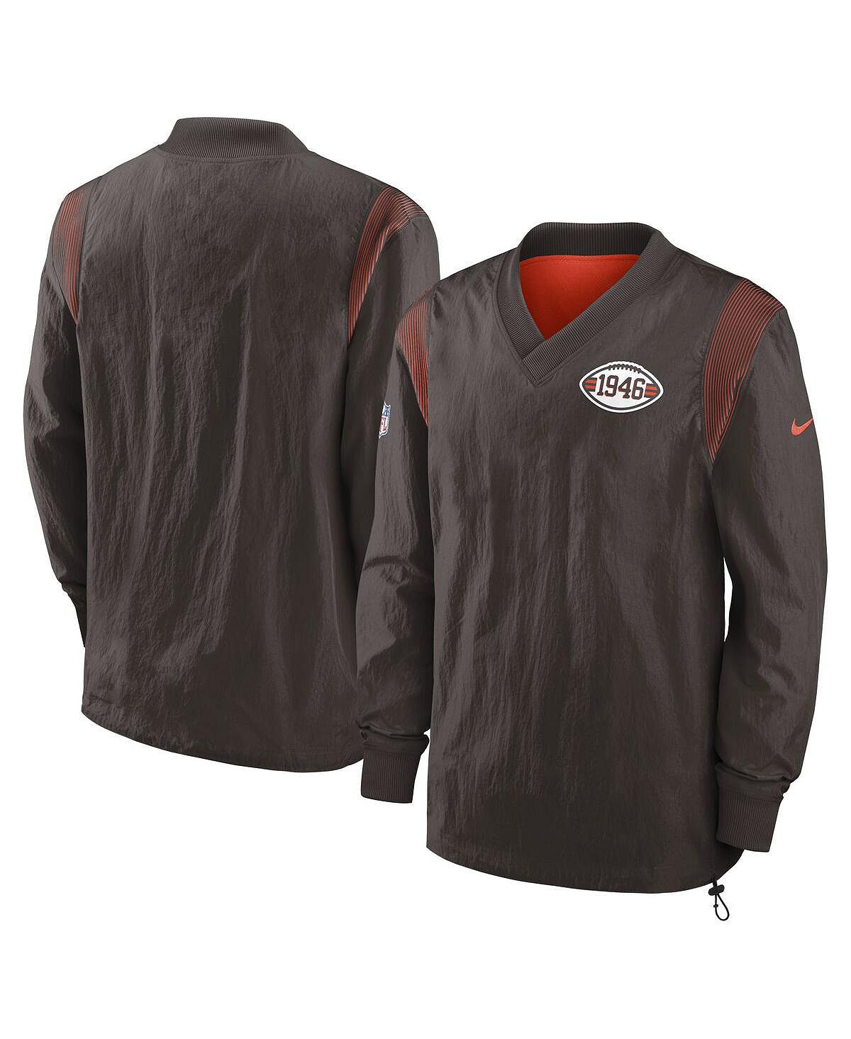 Men's cleveland browns sideline team id brown reversible windbreaker with Nike pullover brown