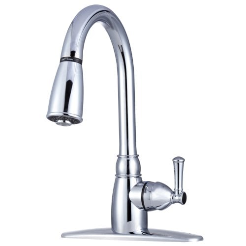 صنبور مطبخ Dura Faucet Hi-Arc RV ذو ذراع واحد قابل للسحب، كروم