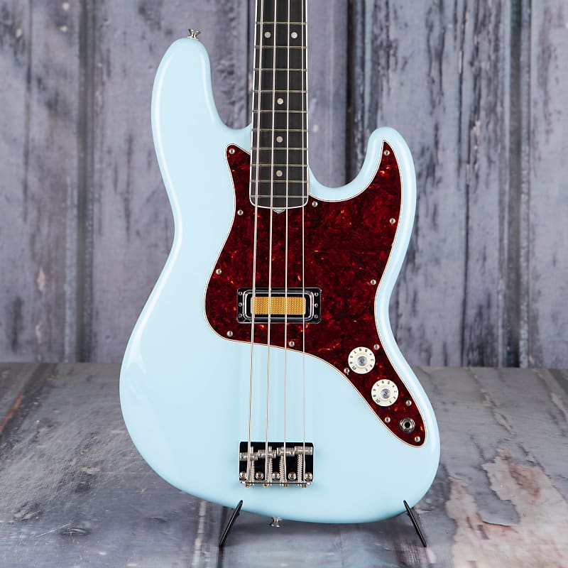 Bass Guitar Fender Gold Foil Jazz Bass, Sonic Blue