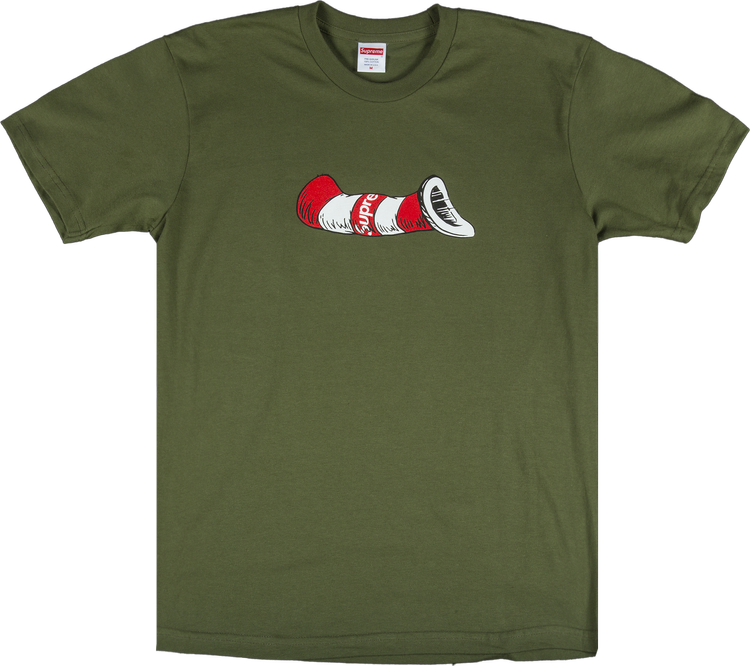 Supreme Cat In The Hat T-Shirt 'Olive', Green