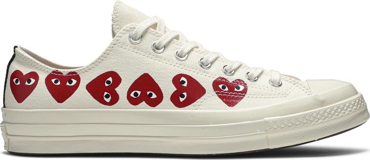 حذاء رياضي Converse Comme des Garçons Play x Chuck 70 Low Top Multi Heart باللون الأبيض