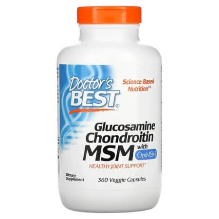 Glucosamine, chondroitin and MSM with OptiMSM Doctor's Best, 360 capsules