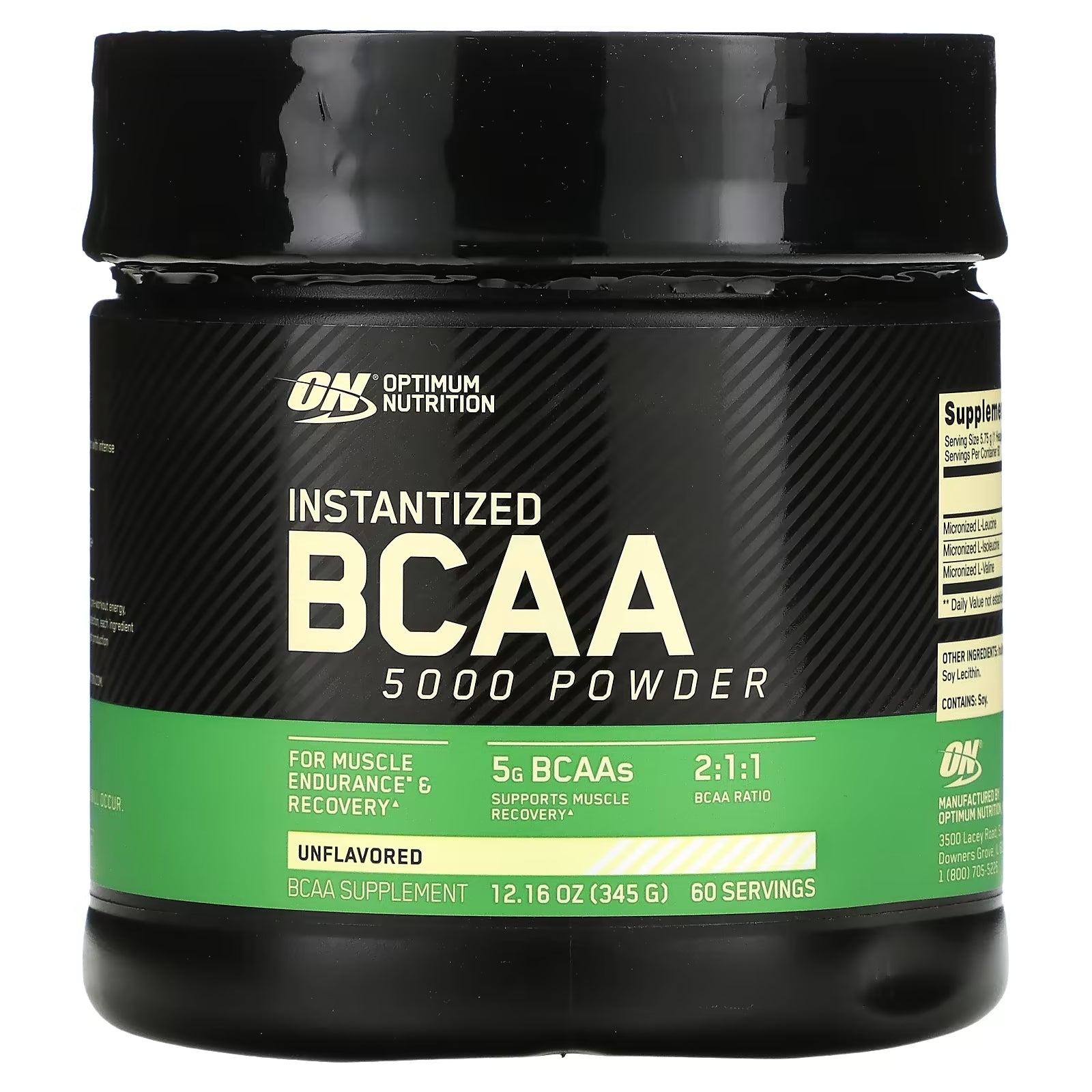 مسحوق Optimum Nutrition BCAA 5000 الفوري بدون إضافات، 345 جرام