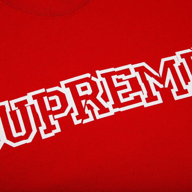 Supreme Shattered Logo Crewneck Sweatshirt, Red