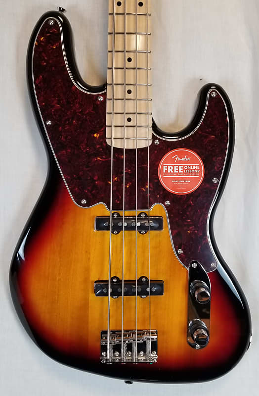 جيتار باس Squier Paranormal Jazz Bass '54، رقبة من خشب القيقب، Tortoiseboard، 3 Sunburst 377100500