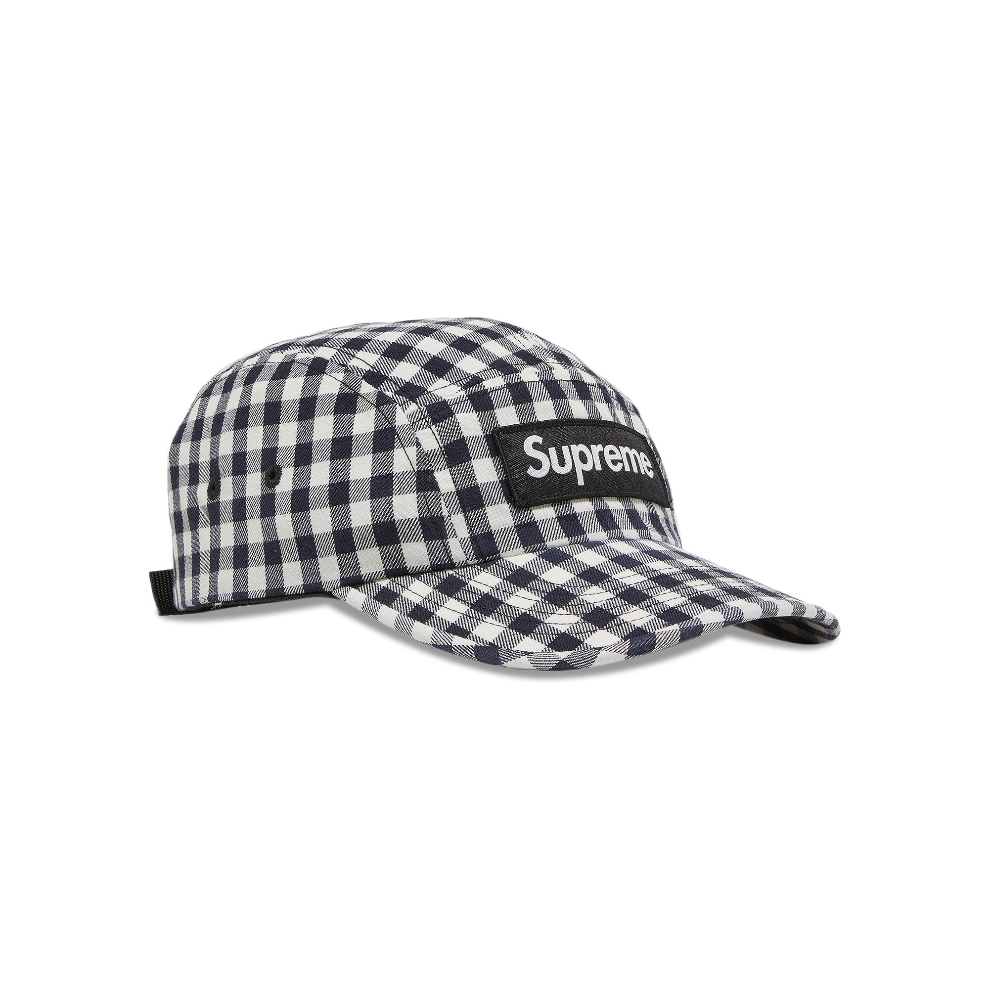 Supreme Gingham Camp Cap, Black