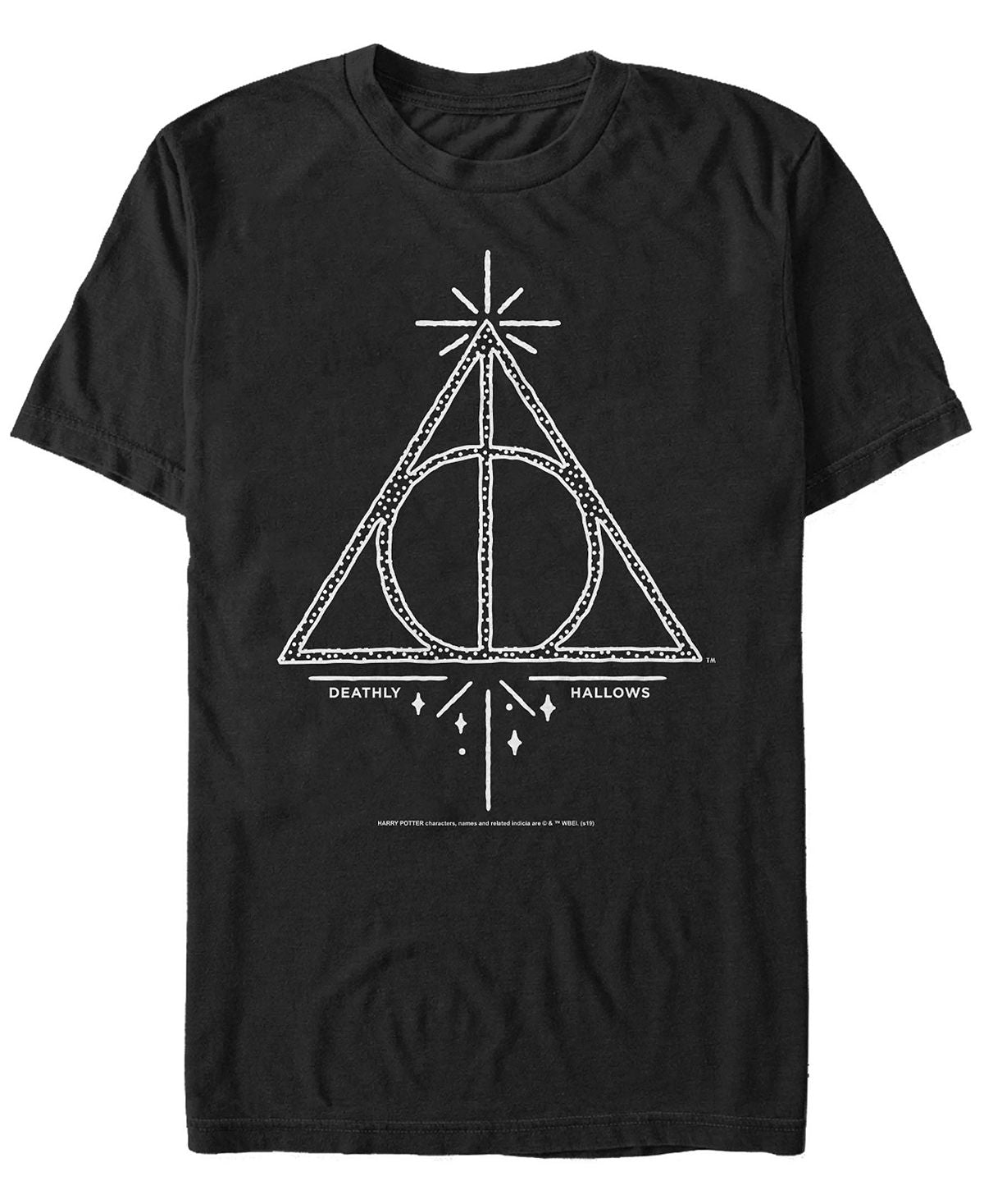 Fifth Sun Harry Potter Men's Deathly Hallows Line Short Sleeve T-Shirt ,  black