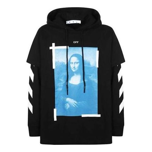 سويت شيرت رجالي OFF-WHITE SS21 Mona Lisa مطبوع باللون الأسود، أسود