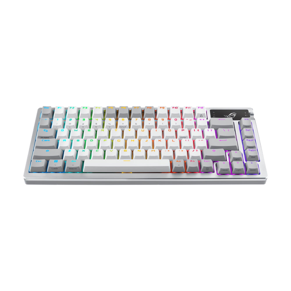 Mechanical wireless gaming keyboard Asus ROG Azoth, NX Ice Storm Gray, PBT English layout, white