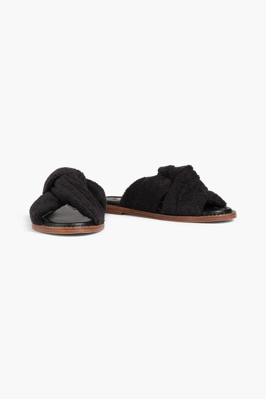 Terry sandals with ties ZIMMERMANN, charcoal